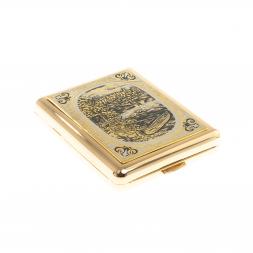 Портсигар с гравюрой "Природа" Златоуст