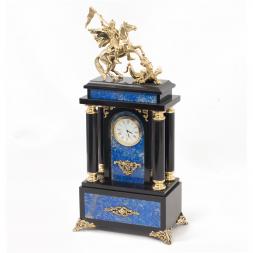 Часы "Георгий Победоносец" большие лазурит бронза