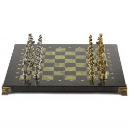 Шахматы подарочные "Греко-Римская война" 32х32 см змеевик