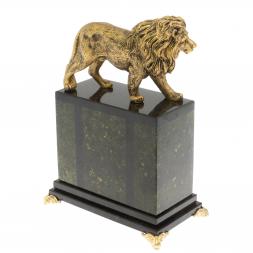 Настольные часы "Благородный лев" камень змеевик