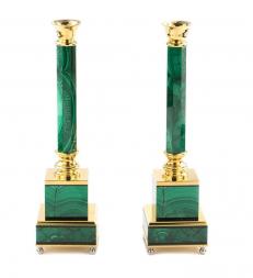 Подсвечники из малахита