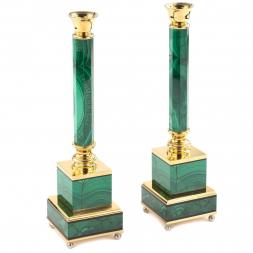 Подсвечники из малахита