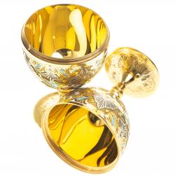 Сувенир яйцо 2 рюмки "Подарочное" с эмалью 40 мл Златоуст