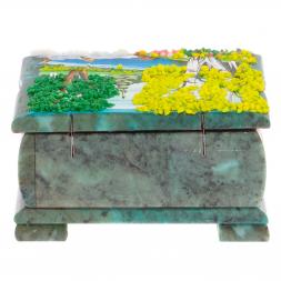 Шкатулка с расписной крышкой Лето 13,5х10х8 см