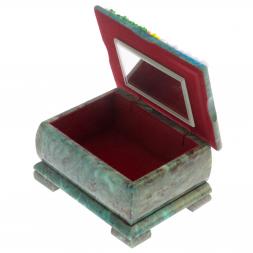 Шкатулка с расписной крышкой Лето 13,5х10х8 см