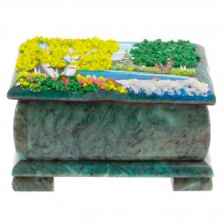 Шкатулка с расписной крышкой Лето 13,5х10х8 см