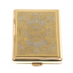 Портсигар с гравюрой "Герб Российской Федерации" Златоуст