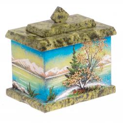 Шкатулка с рисунком из каменой крошки "Весна" 10,5х7х10 см