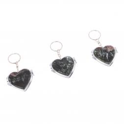 Складное зеркало брелок из серафинита сердце