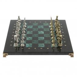 Шахматы подарочные "Посейдон" 32х32 см из змеевика