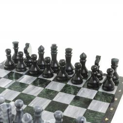 Настольная игра Шахматы Шашки Нарды 3 в 1 из камня мрамор змеевик
