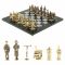 Шахматы подарочные "Железнодорожники" из бронзы и серого мрамора, доска 40х40 см