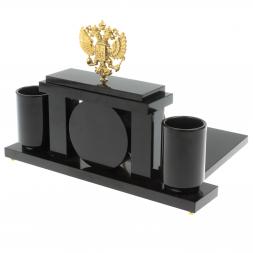 Письменный набор с часами "Герб РФ" из яшмы