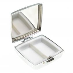 Таблетница на 2 отсека камень актинолит цвет серебро