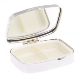 Таблетница на 2 отделения камень турмалин шерл цвет серебро