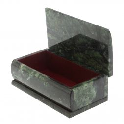 Шкатулка "Купюра. Рассвет" из шабровского змеевика 18х9,5х7 см