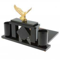 Письменный набор с часами "Орел" из яшмы