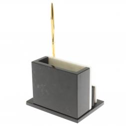 Карандашница с визитницей из белого мрамора