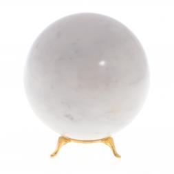 Шар 11 см белый мрамор
