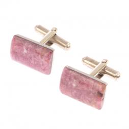 Набор запонки прямоугольные зажим для галстука камень турмалин