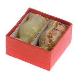 Набор рюмок из оникса 2 шт 20 мл 3,8х7 см в коробке (1,5х3)