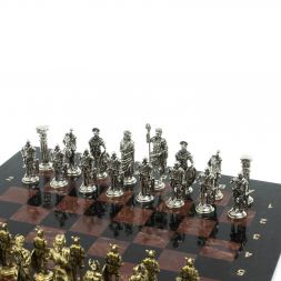 Шахматы подарочные "Галлы и Римляне" 36х36 см из лемезита