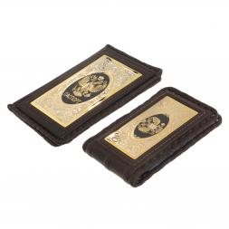 Подарочный набор "Документы" визитница и корочки для паспорта из коричневой кожи