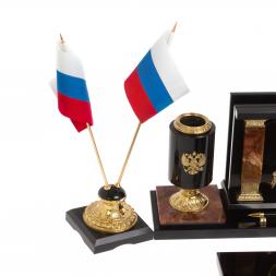 Настольный набор из яшмы "Россия"