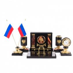 Настольный набор из яшмы "Россия"