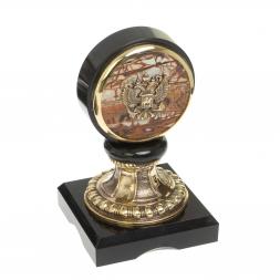 Письменный прибор "Георгий Победоносец" камень яшма бронза