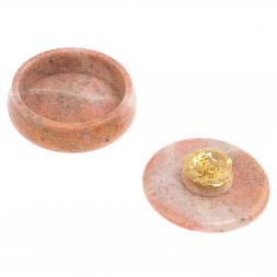 Шкатулка с декором из бронзы "Роза" из розового мрамора