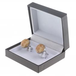 Запонки камень оникс круглые