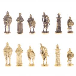 Шахматы "Богатыри" мрамор змеевик доска 40х40 см