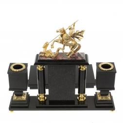 Настольный набор "Георгий Победоносец" из родонита