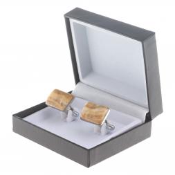 Запонки камень оникс прямоугольные