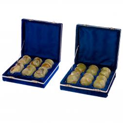 Набор стопок из оникса 6 штук в футляре 40 мл 5х6,5 см (2х3)