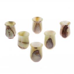 Набор стопок из оникса 6 штук в футляре 40 мл 5х6,5 см (2х3)