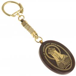 Брелок-оберег с молитвой "Св. мученица Ангелина" камень обсидиан