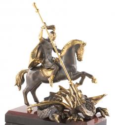 Настольный набор "Георгий Победоносец" из яшмы и бронзы