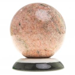 Шар "Антистресс" из розового мрамора 9 см на подставке