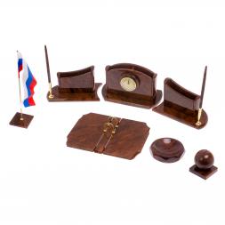 Набор на стол руководителю "Банкир" коричневый обсидиан