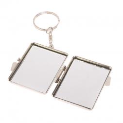 Складное зеркало брелок из родонита прямоугольное
