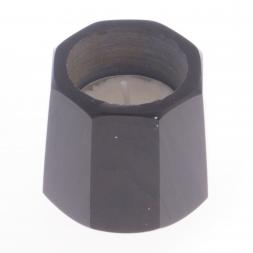 Подсвечник из коричневого обсидиана со свечой 6х6х5,5 см