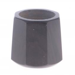 Подсвечник из коричневого обсидиана со свечой 6х6х5,5 см