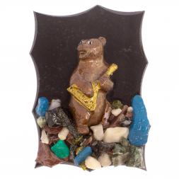 Магнит "Медведь с балалайкой" из змеевика