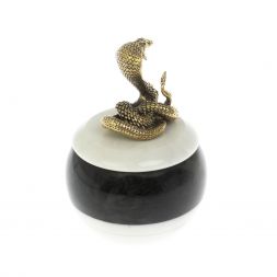Шкатулка "Кобра" из мрамора и змеевика