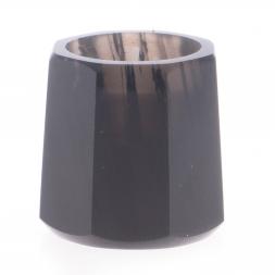 Подсвечник из черного обсидиана со свечой 6х6х6 см