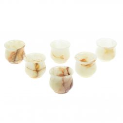 Набор стопок из оникса в футляре 6 шт 5х5х4,5 см (2х2)