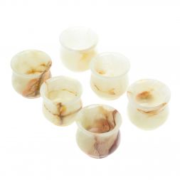 Набор стопок из оникса в футляре 6 шт 5х5х4,5 см (2х2)