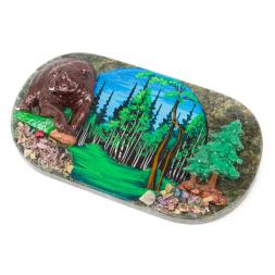 Панно настенное "Медведь" змеевик